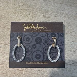 Gold and Silver Oval Earrings